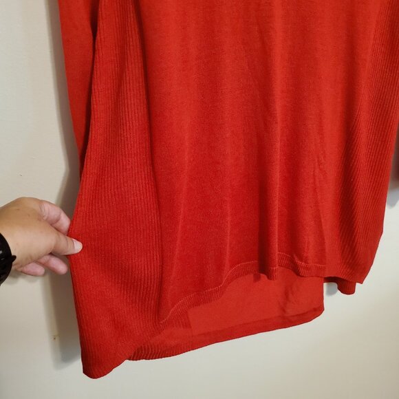 APT 9 Long Tunic Red Sweater with Metallic Threading Large - Picture 3 of 16